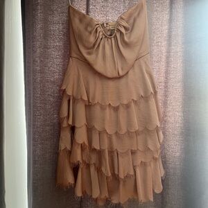 Rebecca Taylor Blush Pink Ruffled Dress Sz 6